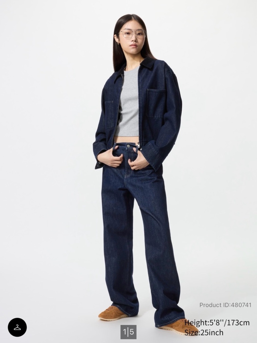Uniqlo Wide Straight Indigo Jeans Tall